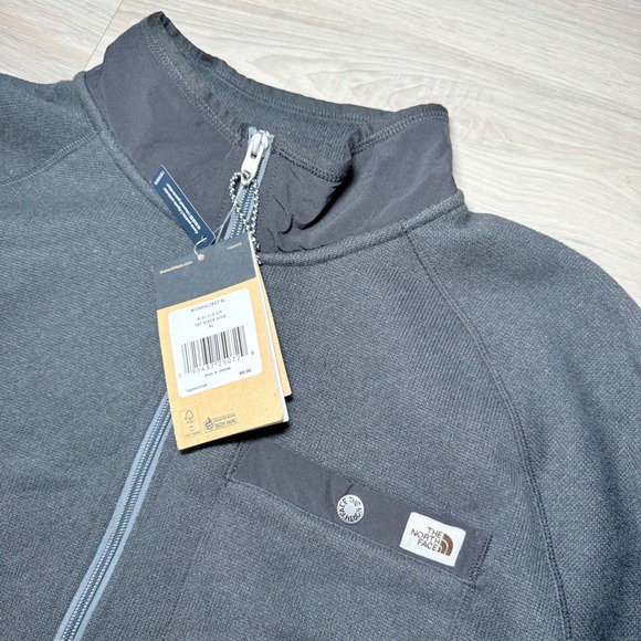 The North Face Gordon Lyons Black Heather Quarter Zip Pullover Jacket Size XL - Picture 2 of 8